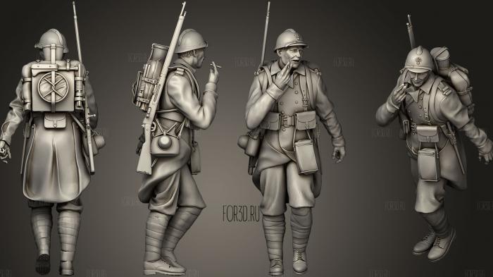 French soldier 18 3 stl model for CNC